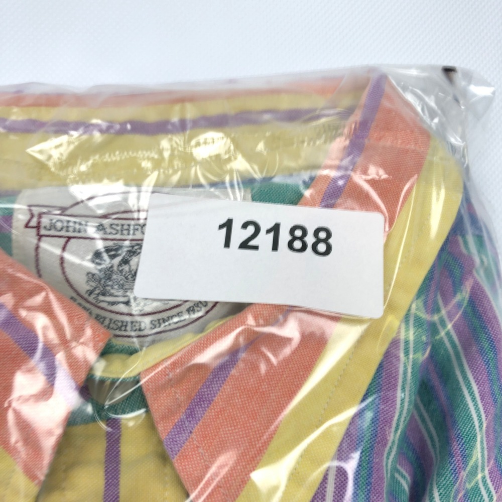 Vintage 90s John Ashford Sport Mens XL Striped Short Sleeve Shirt Boxy - Picture 8 of 8